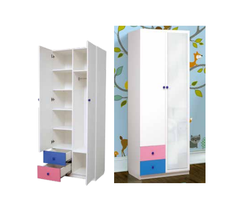 Шкаф 2-х дверный ''Радуга'' комбинированный с зеркалом